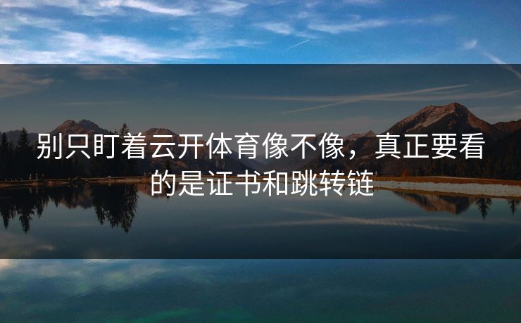 别只盯着云开体育像不像，真正要看的是证书和跳转链